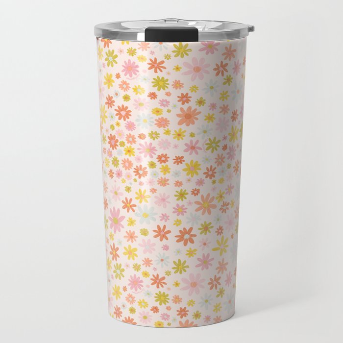 Marker Flowers Print Travel Mug Gallery Image 1
