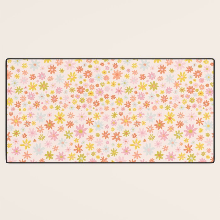 Marker Flowers Print Desk Mat Gallery Image 3