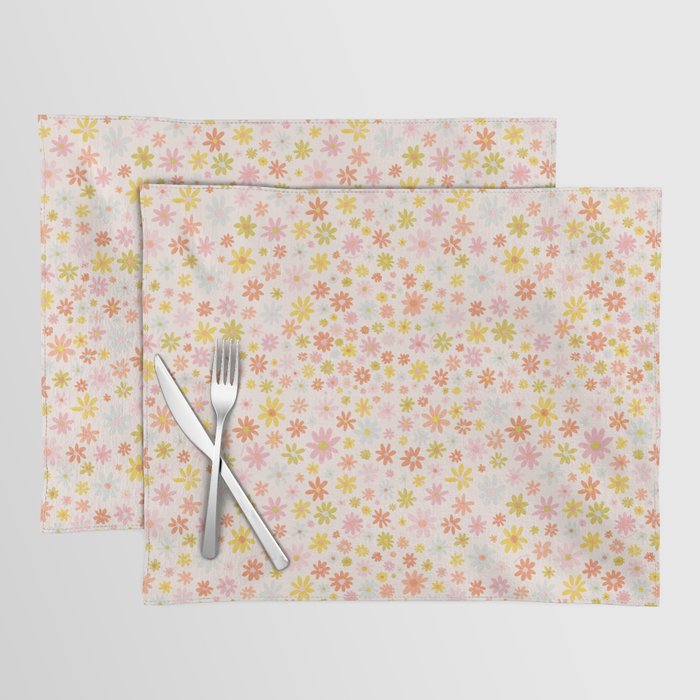 Marker Flowers Print Placemat Gallery Image 1