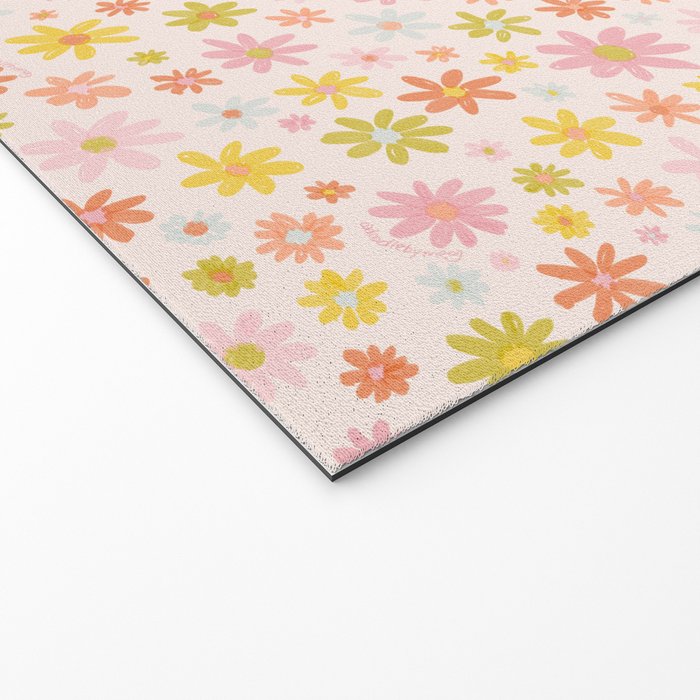 Marker Flowers Print Welcome Mat Gallery Image 2