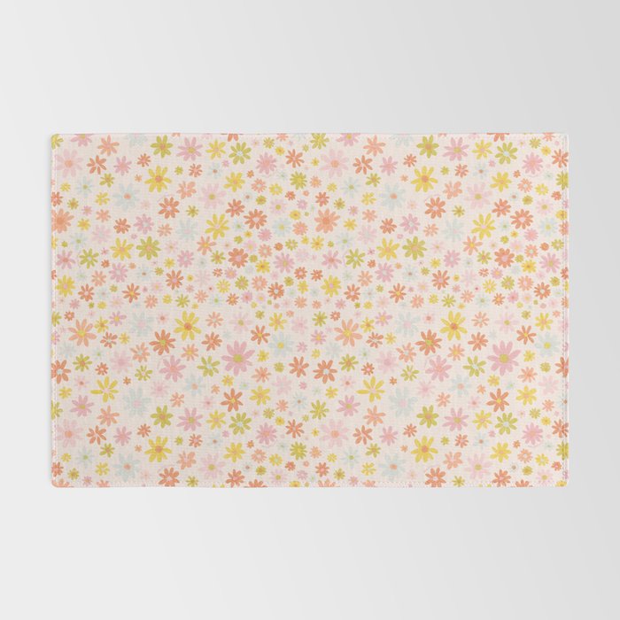 Marker Flowers Print Rug Gallery Image 2