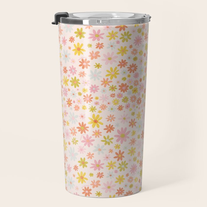 Marker Flowers Print Travel Mug Gallery Image 3