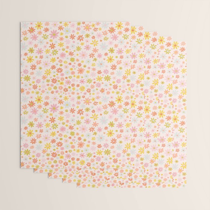 Marker Flowers Print Wrapping Paper Gallery Image 3