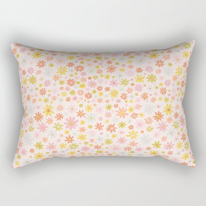 Marker Flowers Print Rectangular Pillow Gallery Image 2