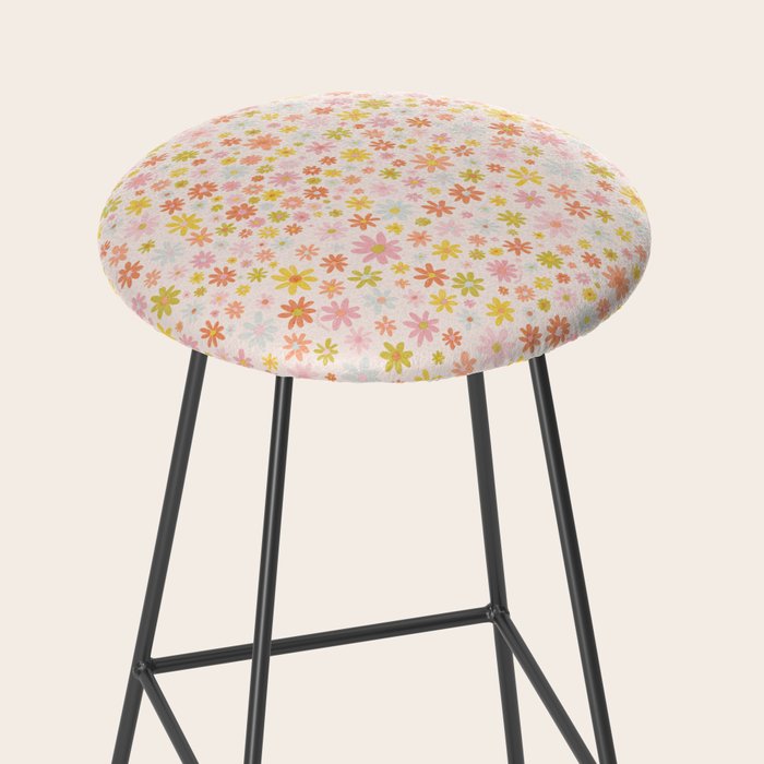 Marker Flowers Print Stool Gallery Image 2