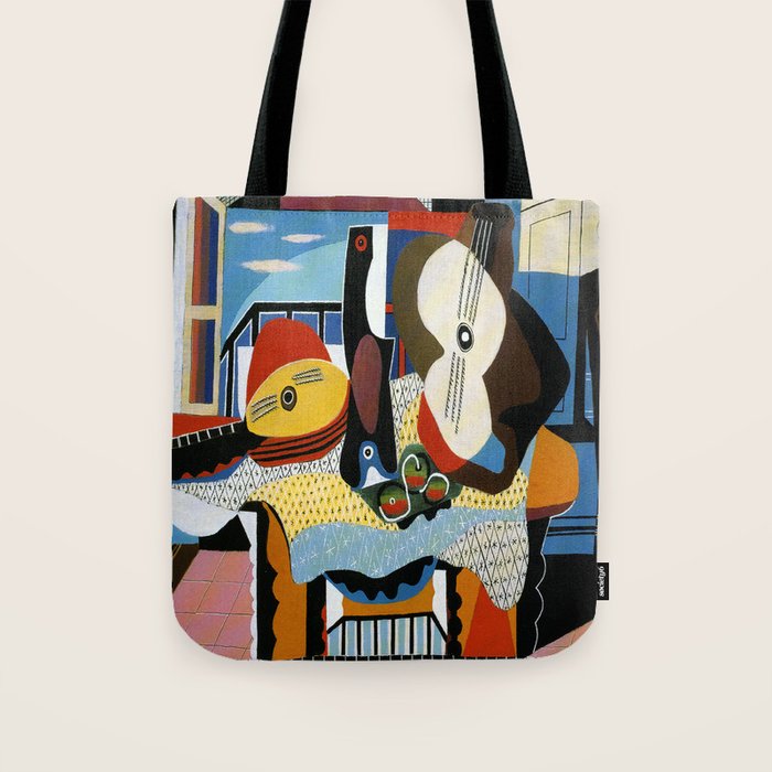 Pablo Picasso Mandolin and Guitar Tote Bag Gallery Image 1