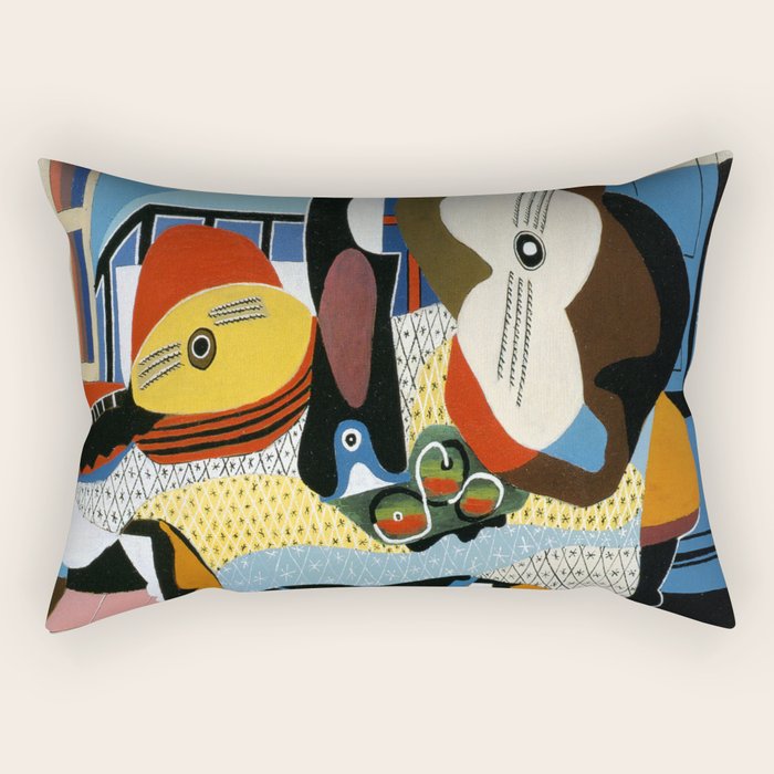 Pablo Picasso Mandolin and Guitar Rectangular Pillow Gallery Image 2