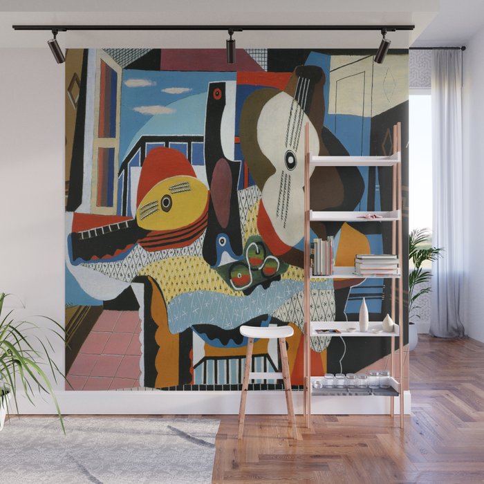 Pablo Picasso Mandolin and Guitar Wall Mural Gallery Image 1