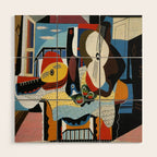 Pablo Picasso Mandolin and Guitar Wood Wall Art Gallery Image 1