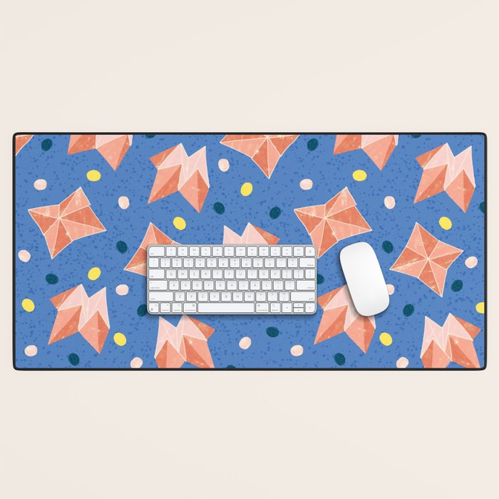 Origami Fortune Teller in Lavender & Pastel Pink Desk Mat Gallery Image 1
