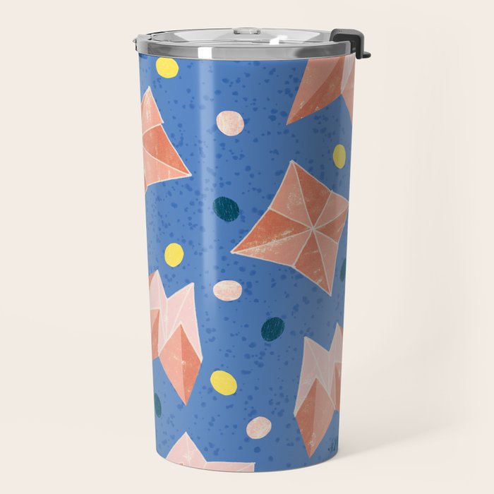 Origami Fortune Teller in Lavender & Pastel Pink Travel Mug Gallery Image 2