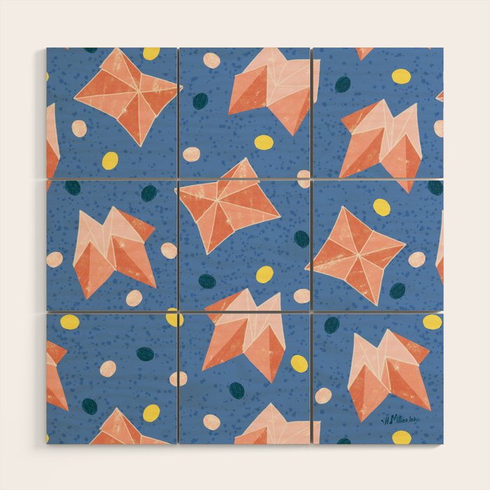 Origami Fortune Teller in Lavender & Pastel Pink Wood Wall Art Gallery Image 1