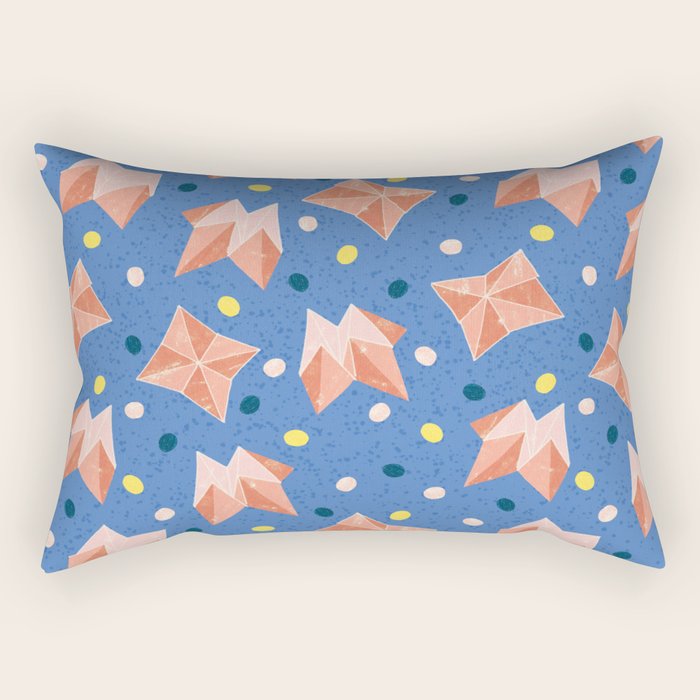 Origami Fortune Teller in Lavender & Pastel Pink Rectangular Pillow Gallery Image 1