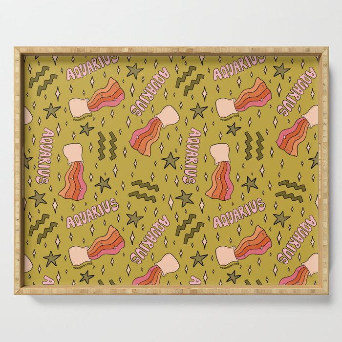 Aquarius Print Serving Tray Gallery Image 1