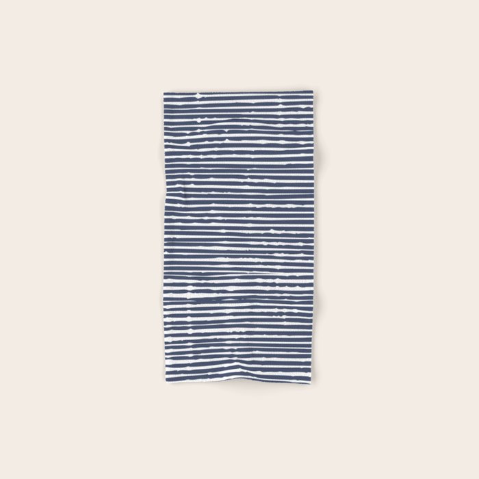 Abstract Stripes Pattern, Indigo, Navy Blue Towels Gallery Image 1