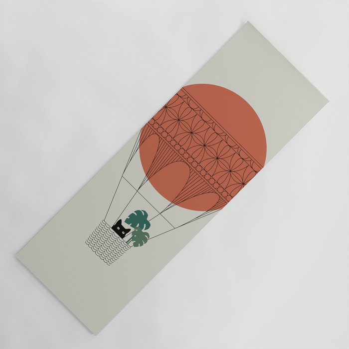 Cat Landscape 138: Hot Sun Balloon Yoga Mat Gallery Image 1