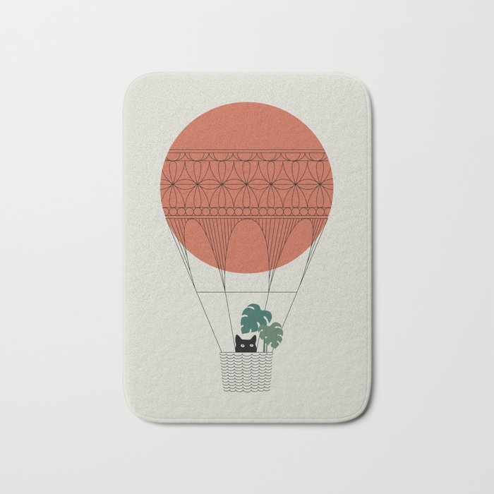 Cat Landscape 138: Hot Sun Balloon Bath Mat Gallery Image 1