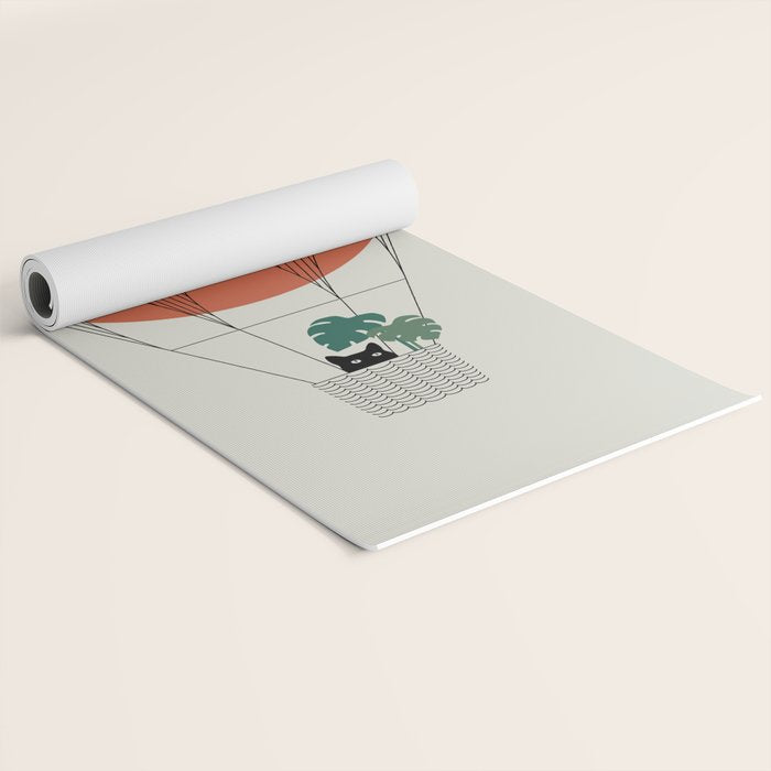 Cat Landscape 138: Hot Sun Balloon Yoga Mat Gallery Image 2