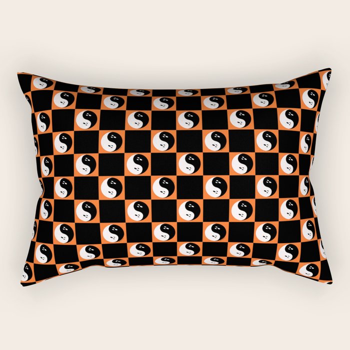 Spooky Yin Yang Rectangular Pillow Gallery Image 2