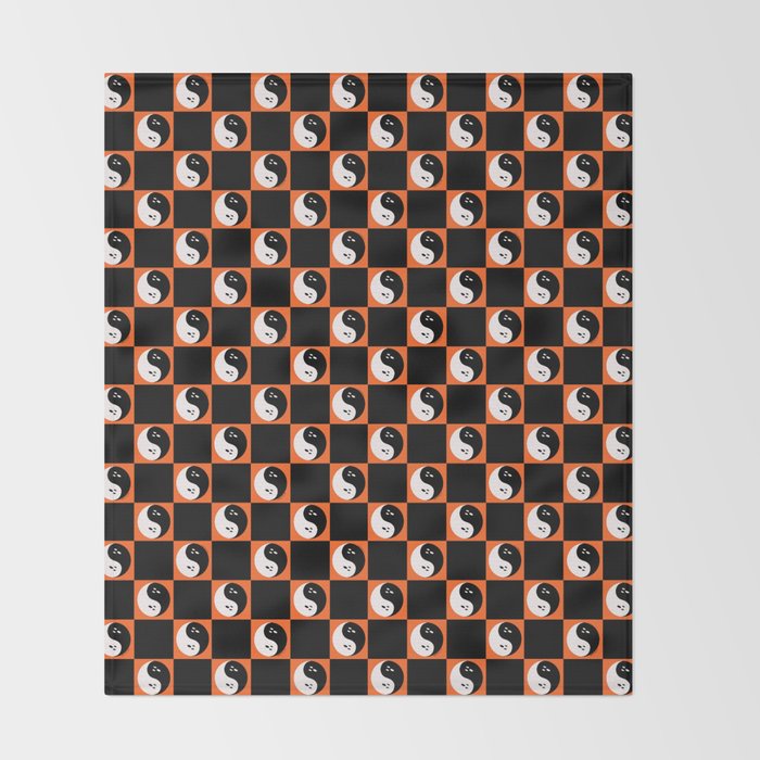 Spooky Yin Yang Throw Blanket Gallery Image 2