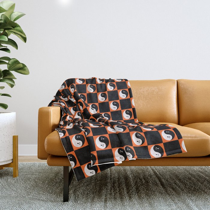 Spooky Yin Yang Throw Blanket Gallery Image 1