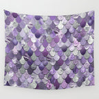 Mermaid Purple and Silver Wall Tapestry Gallery Image 4