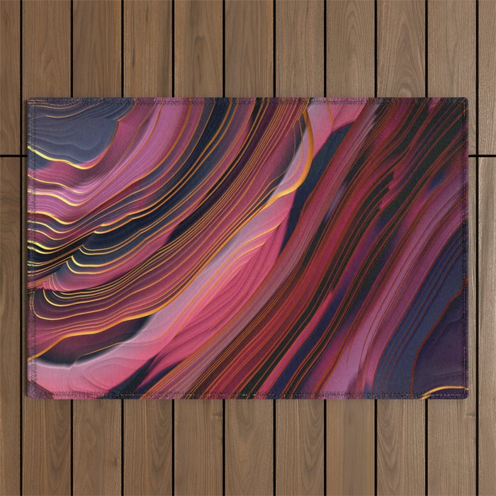 Plum Abstract Outdoor Rug Gallery Image 1