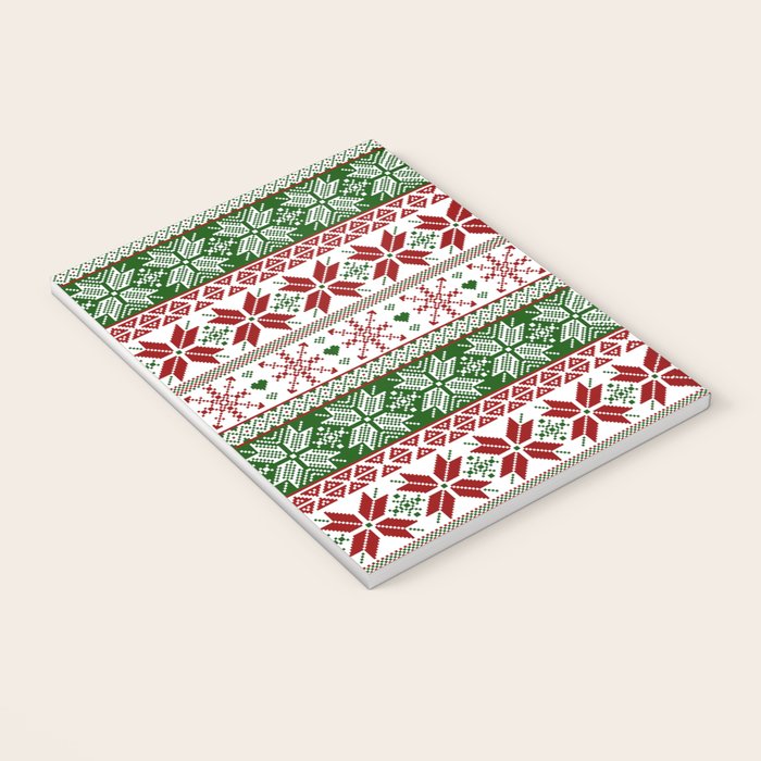 Green & Red Winter Fair Isle Notebook Gallery Image 3