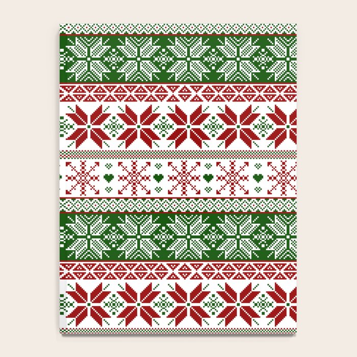 Green & Red Winter Fair Isle Notebook Gallery Image 4