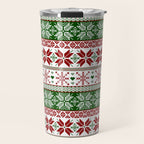Green & Red Winter Fair Isle Travel Mug Gallery Image 1