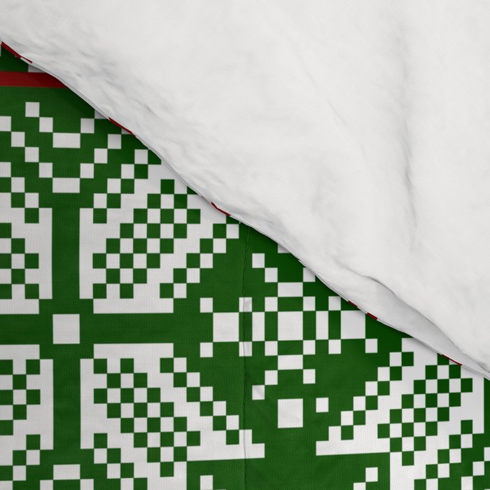 Green & Red Winter Fair Isle Comforter Gallery Image 4