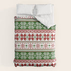 Green & Red Winter Fair Isle Comforter Gallery Image 6