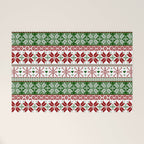 Green & Red Winter Fair Isle Welcome Mat Gallery Image 1