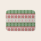 Green & Red Winter Fair Isle Bath Mat Gallery Image 1