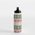 Green & Red Winter Fair Isle Water Bottle Gallery Image 3