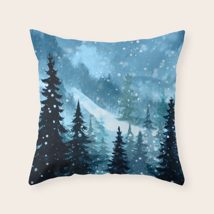 Winter Night Throw Pillow Gallery Image 6