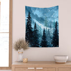 Winter Night Wall Tapestry Gallery Image 2