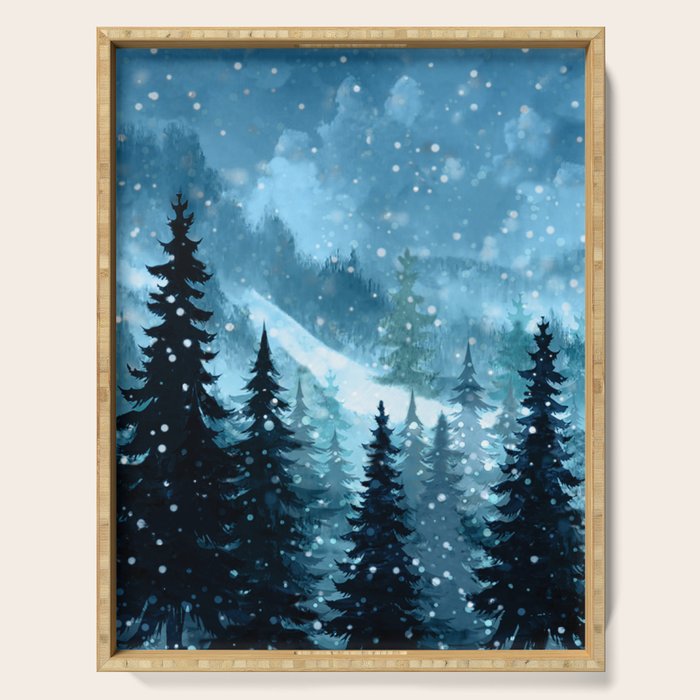 Winter Night Serving Tray Gallery Image 1