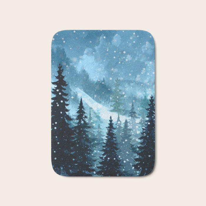 Winter Night Bath Mat Gallery Image 1