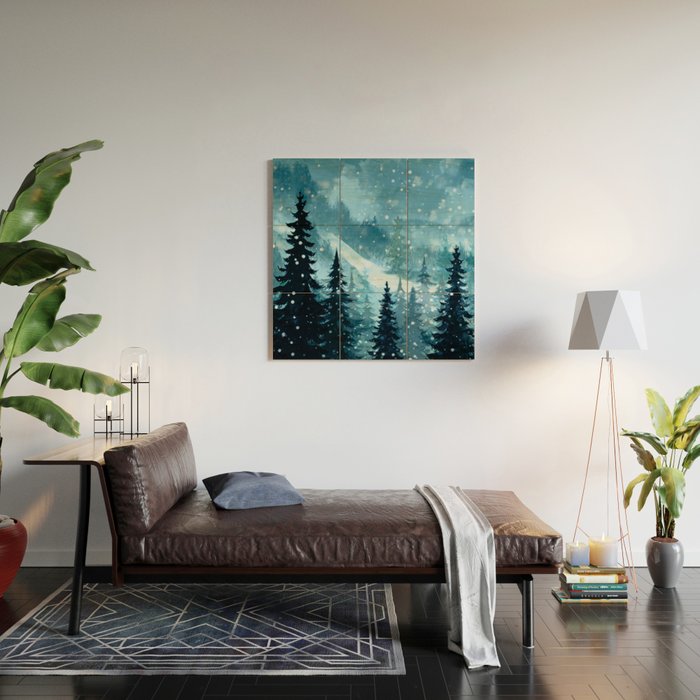 Winter Night Wood Wall Art Gallery Image 2