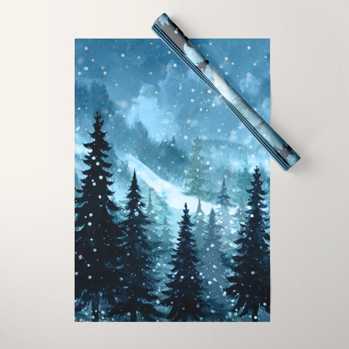 Winter Night Wrapping Paper Gallery Image 1
