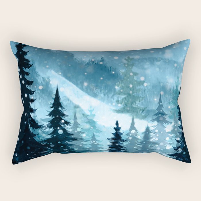 Winter Night Rectangular Pillow Gallery Image 2