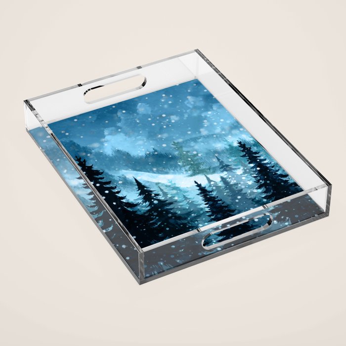 Winter Night Acrylic Tray Gallery Image 1