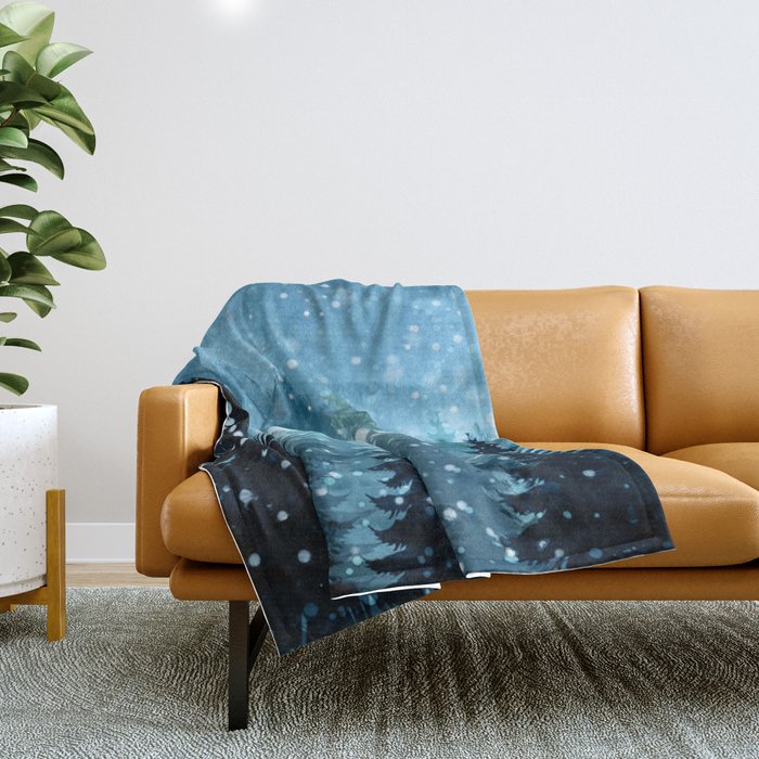 Winter Night Throw Blanket Gallery Image 1