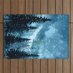 Winter Night Outdoor Rug Gallery Image 1