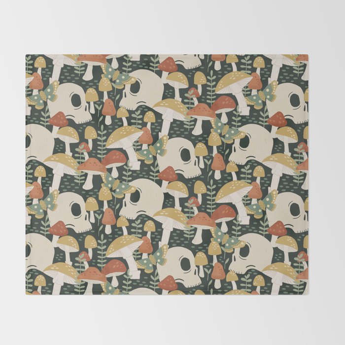 Death Mushrooms Throw Blanket Gallery Image 2