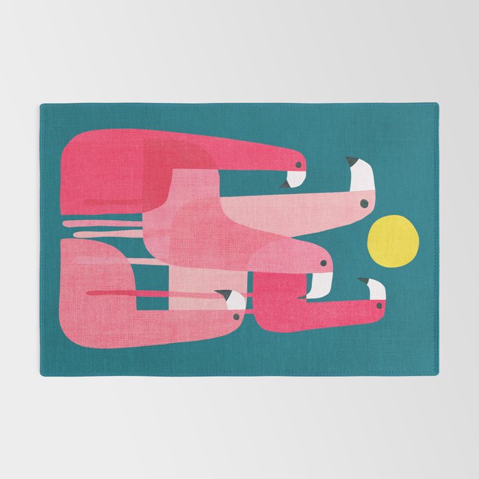 Pink flamingoes Rug Gallery Image 2