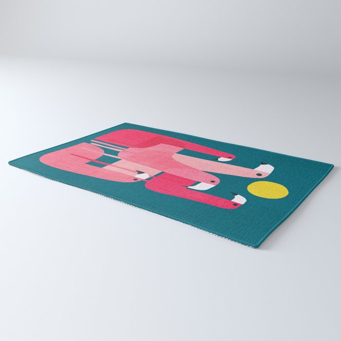 Pink flamingoes Rug Gallery Image 3