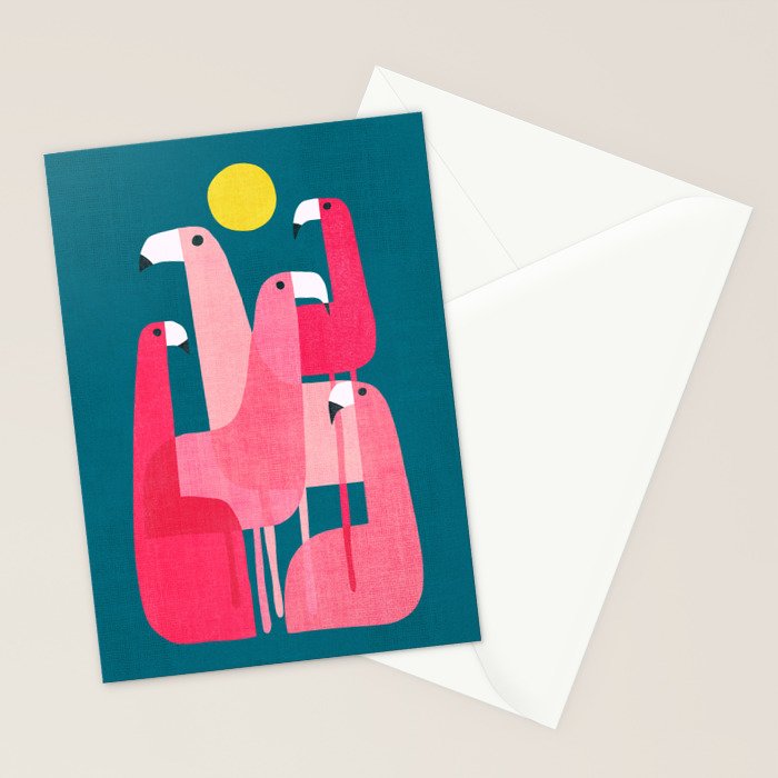 Pink flamingoes Stationery Card Gallery Image 2