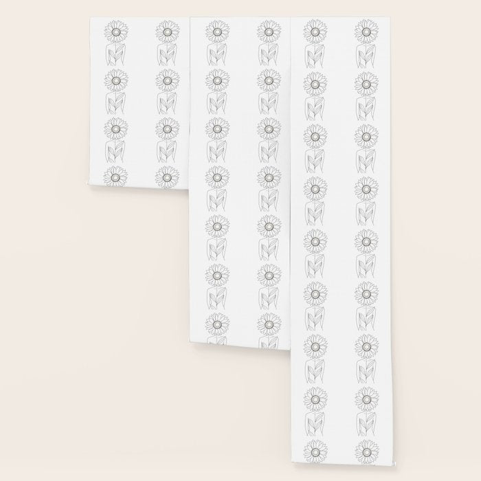 Minimalistic Line Art of Woman with Sunflower Wallpaper Gallery Image 3